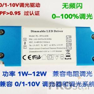 Dimmable LED driver 0/1-10V
